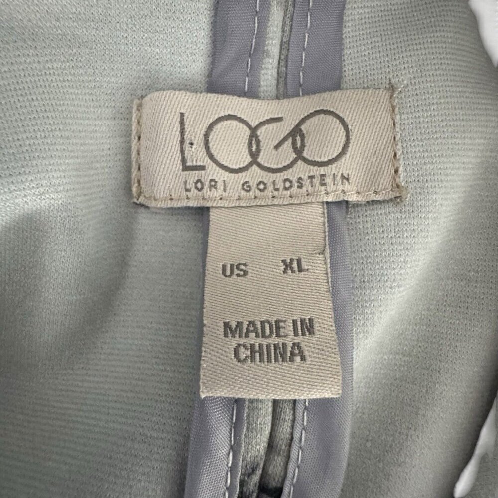 LOGO LORI GOLDSTEIN Gray Blazer Julia Tie Dye Jacket Ponte Knit Gray Size XL - Picture 5 of 9